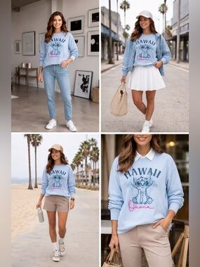 Disney Stitch HAWAII Ohana Graphic Sweatshirt – Size Large – NWT